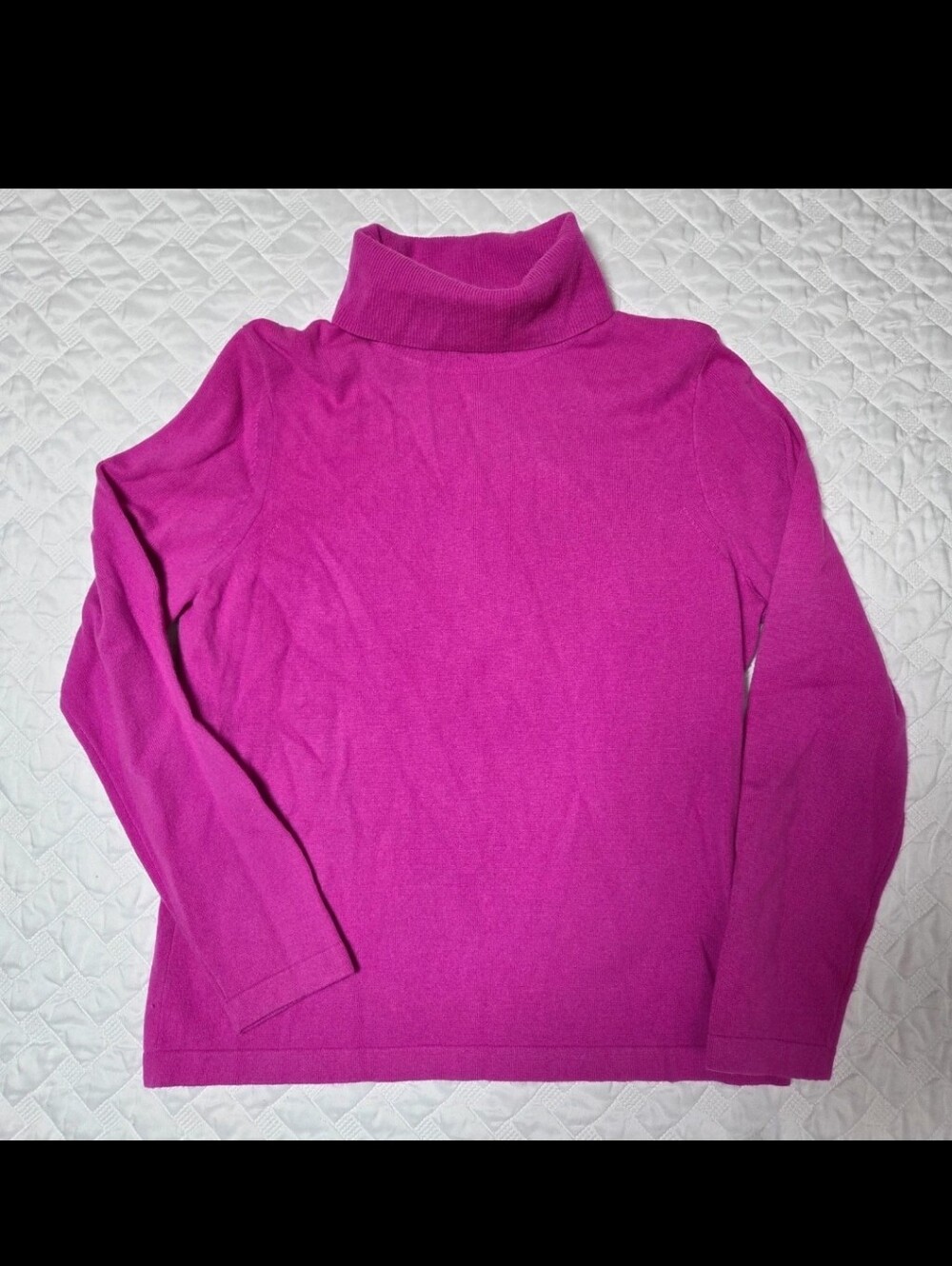 Pure Collection 100% Cashmere Turtleneck Sweater Magenta Pink Women's US 14/16
